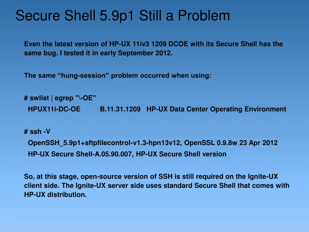 secure shell 5 9p1 still a problem