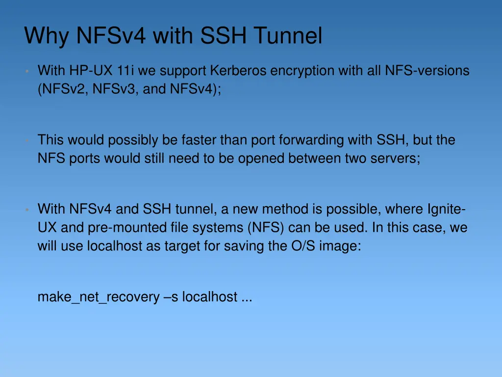 why nfsv4 with ssh tunnel