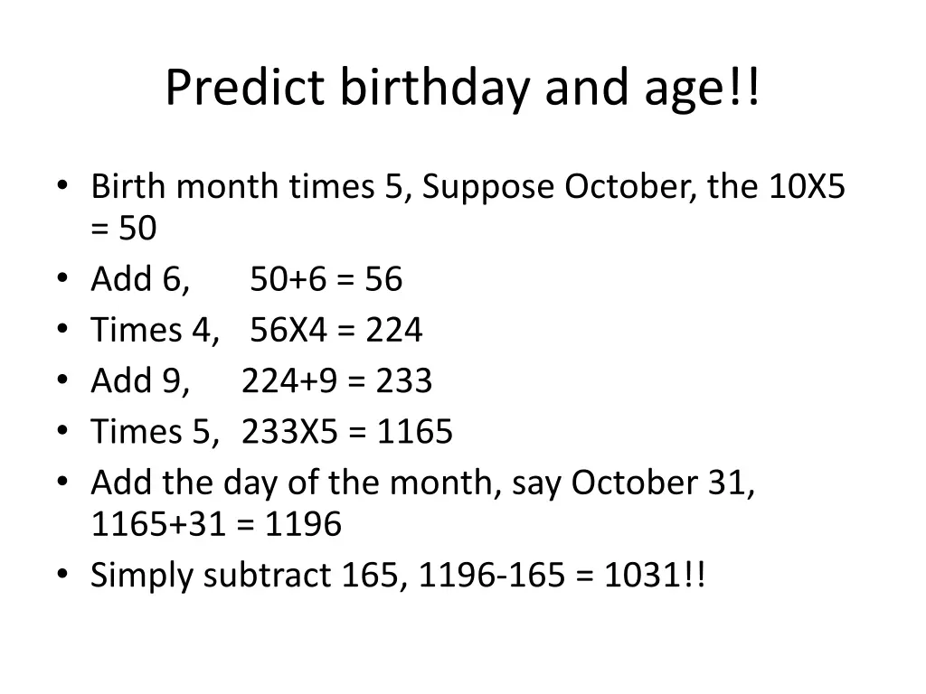 predict birthday and age