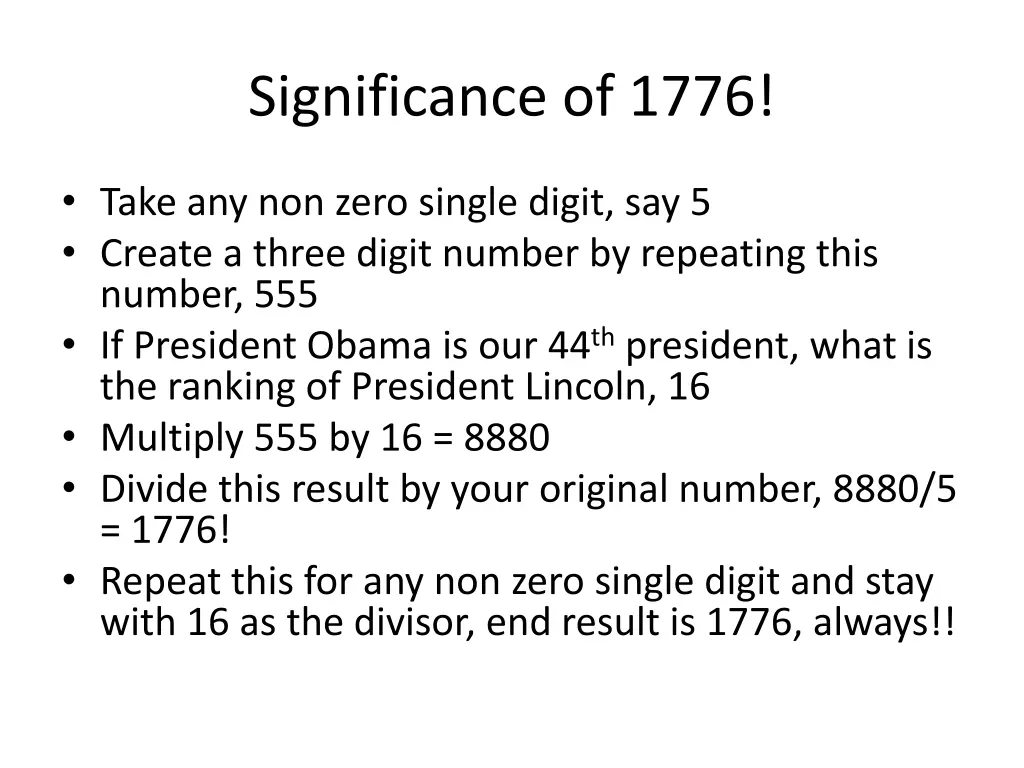 significance of 1776