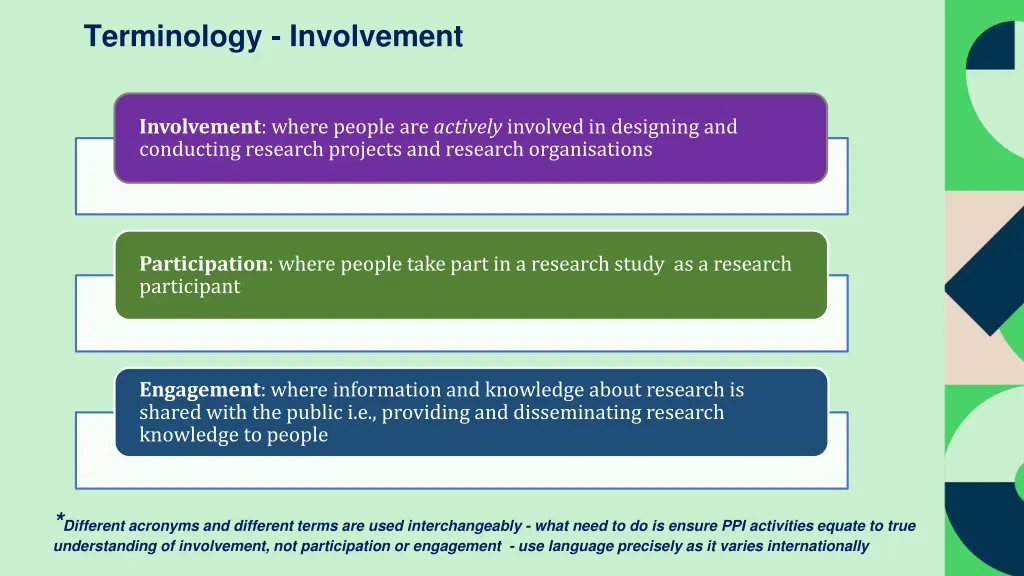 terminology involvement