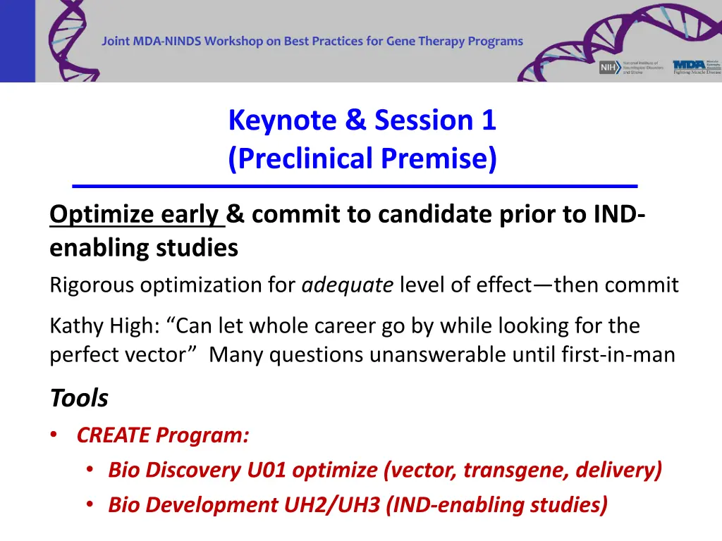 keynote session 1 preclinical premise