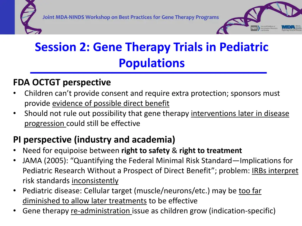 session 2 gene therapy trials in pediatric