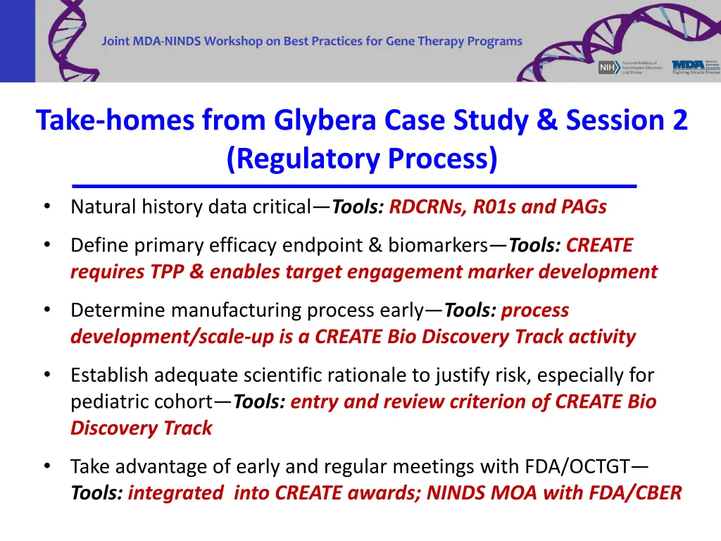 take homes from glybera case study session