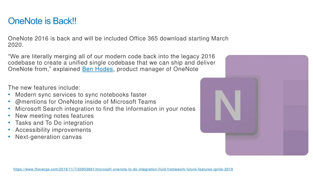 onenote is back