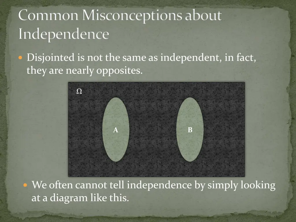 common misconceptions about independence