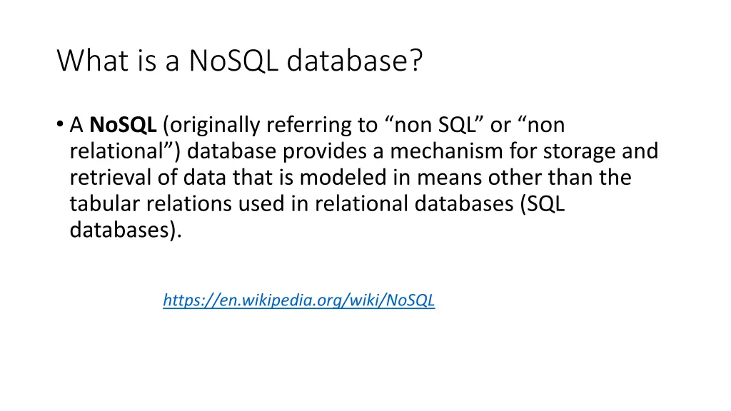 what is a nosql database