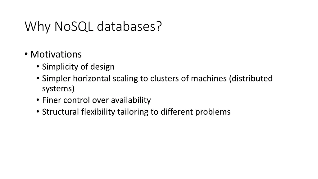 why nosql databases