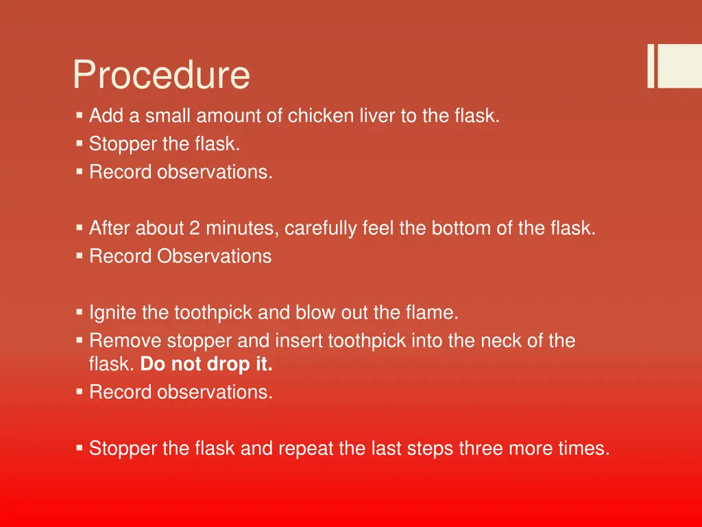 procedure add a small amount of chicken liver