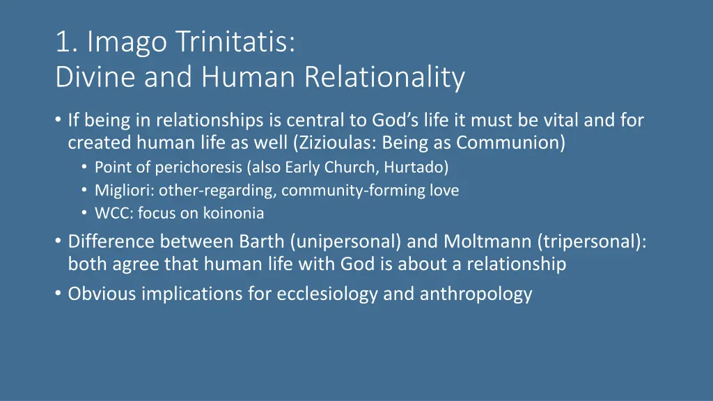 1 imago trinitatis divine and human relationality