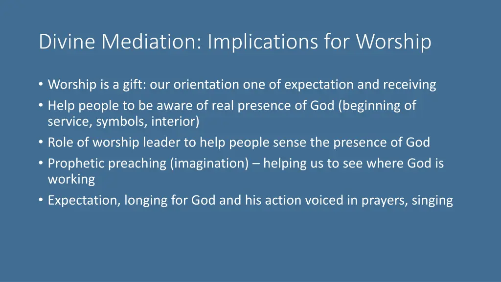 divine mediation implications for worship