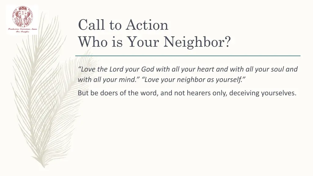 call to action who is your neighbor