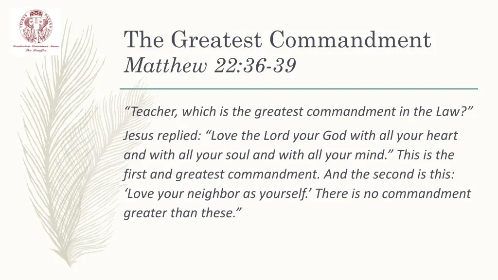 the greatest commandment matthew 22 36 39