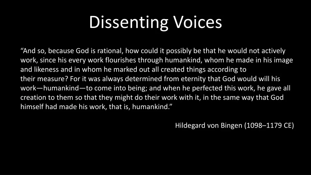 dissenting voices 1