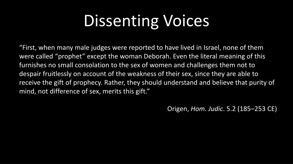 dissenting voices