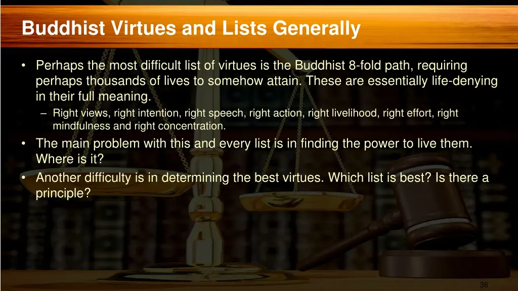 buddhist virtues and lists generally