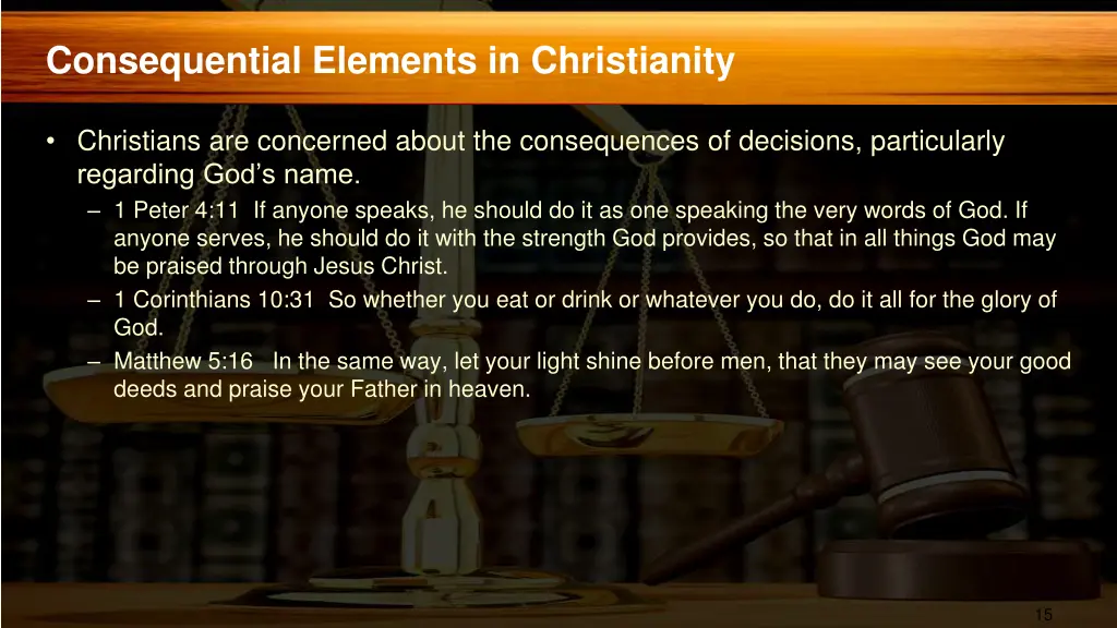 consequential elements in christianity