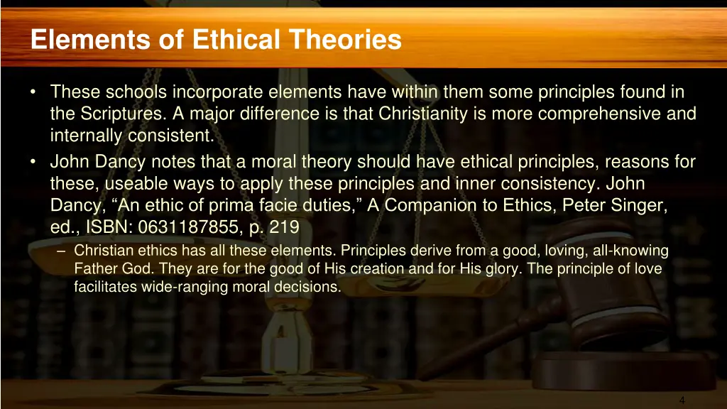 elements of ethical theories