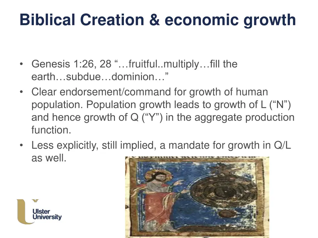 biblical creation economic growth