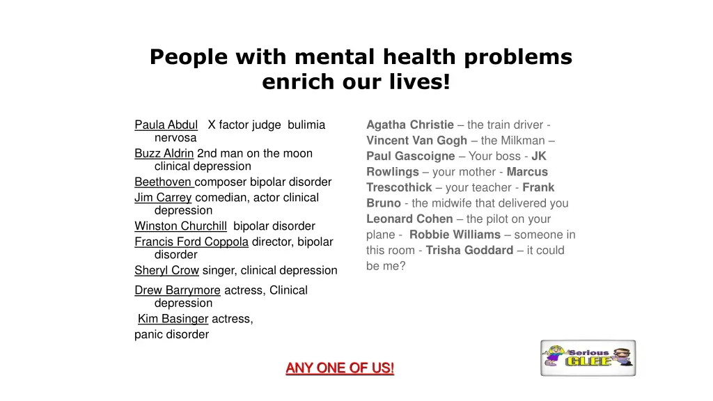 people with mental health problems enrich