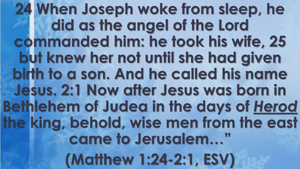 24 when joseph woke from sleep