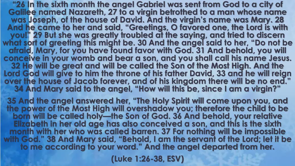 26 in the sixth month the angel gabriel was sent