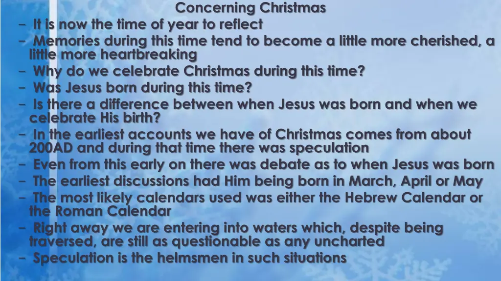 concerning christmas