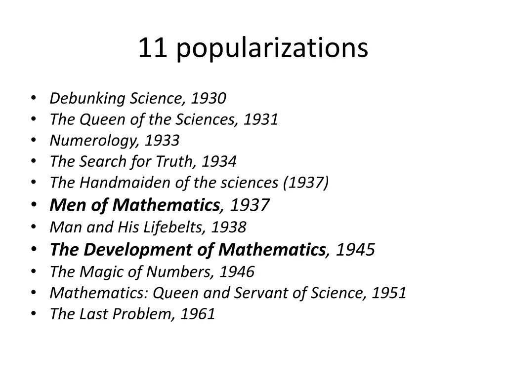 11 popularizations