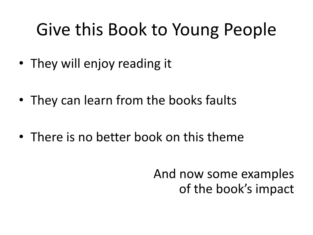 give this book to young people