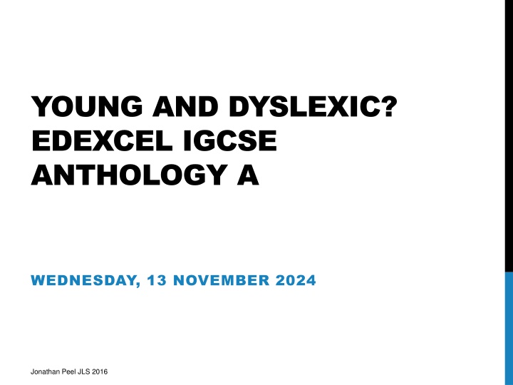 young and dyslexic edexcel igcse anthology a