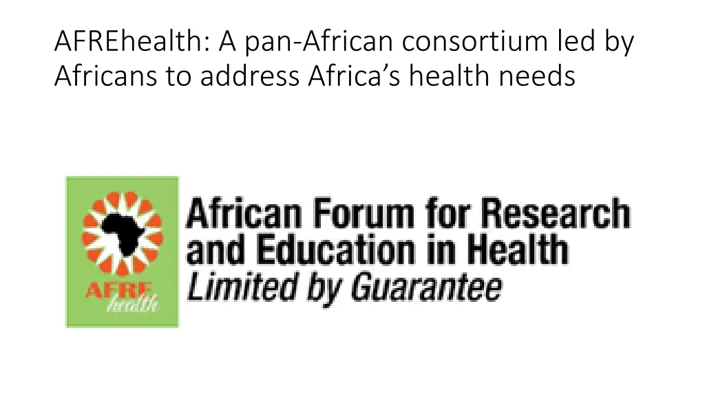 afrehealth a pan african consortium