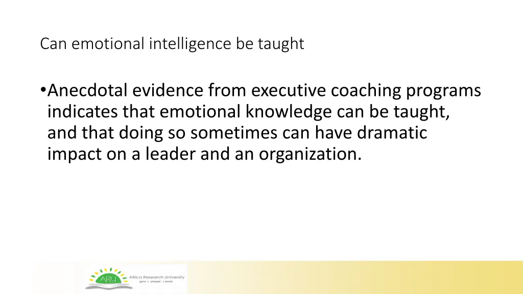 can emotional intelligence be taught