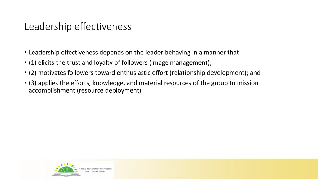 leadership effectiveness