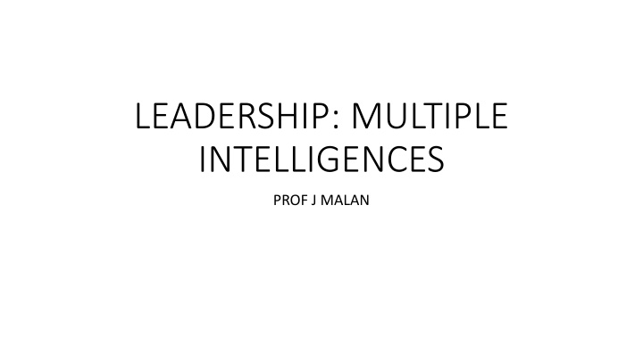 leadership multiple intelligences