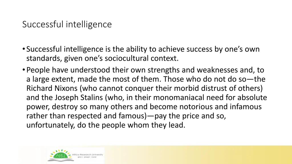 successful intelligence