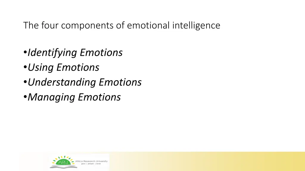 the four components of emotional intelligence