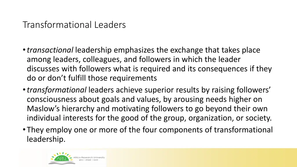 transformational leaders