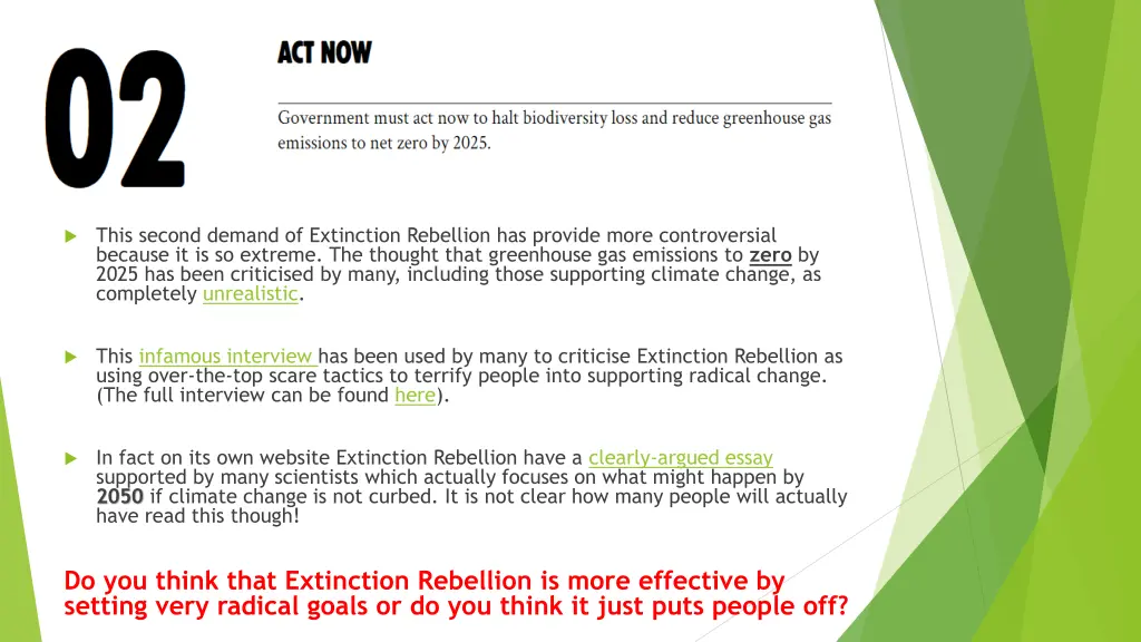 this second demand of extinction rebellion