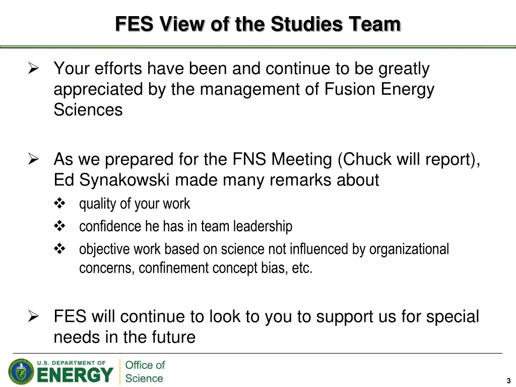 fes view of the studies team