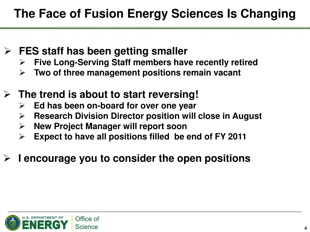 the face of fusion energy sciences is changing