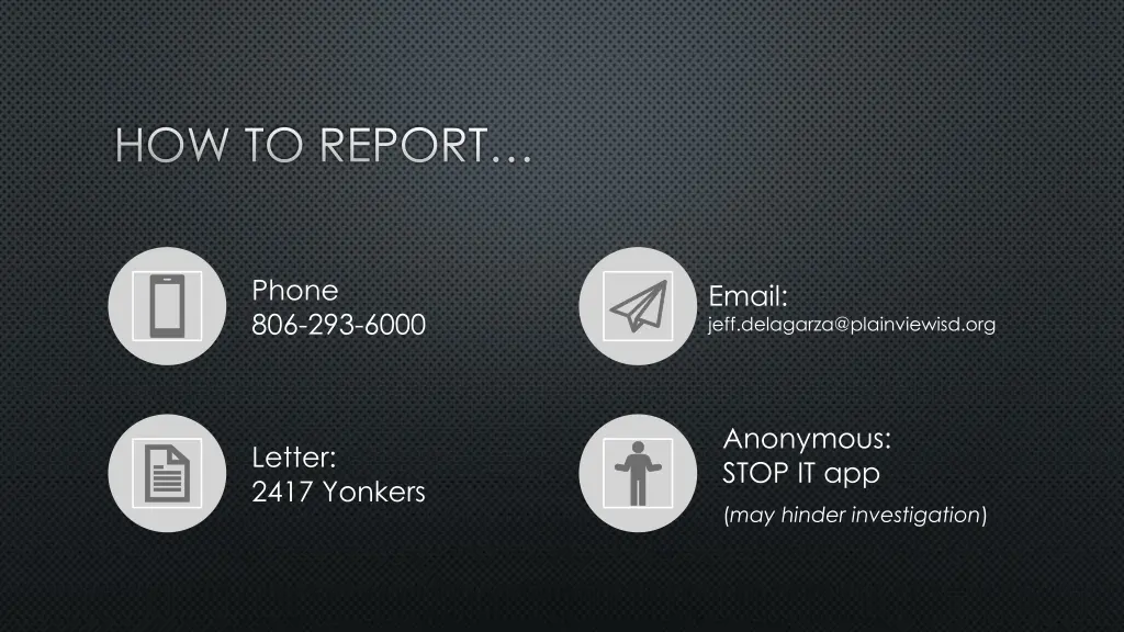 how to report