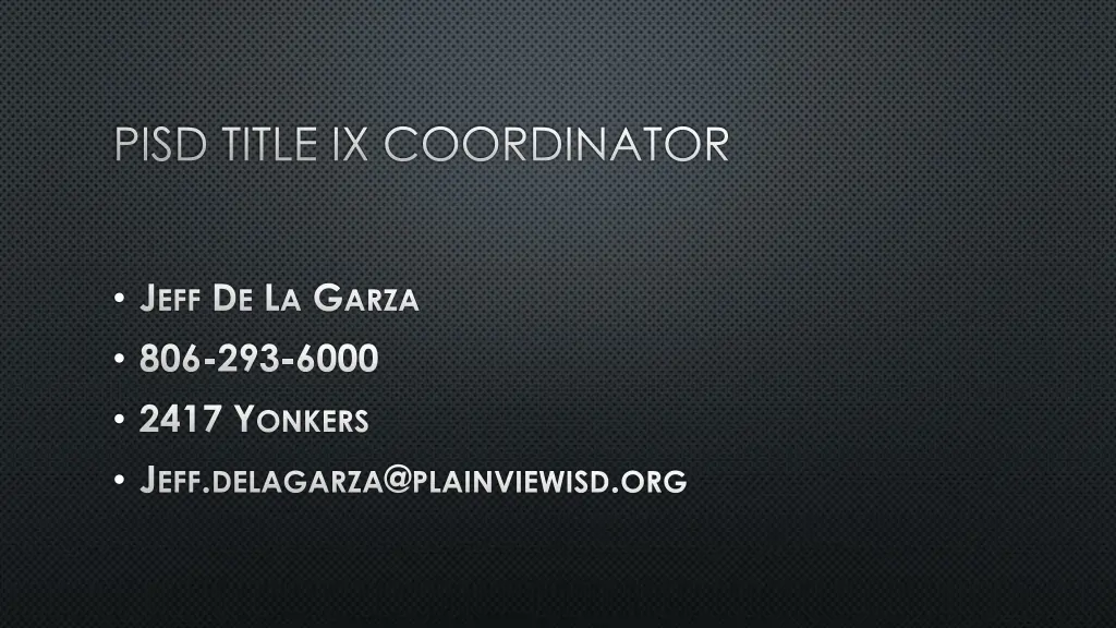 pisd title ix coordinator