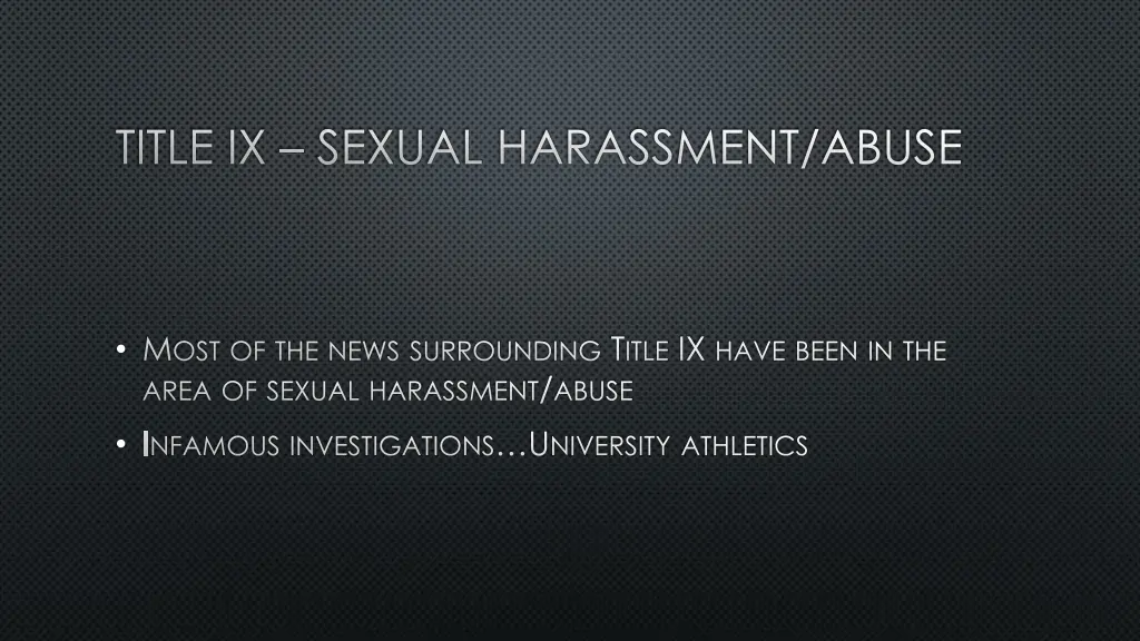 title ix sexual harassment abuse