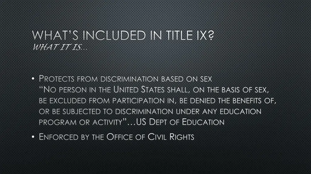 what s included in title ix what it is