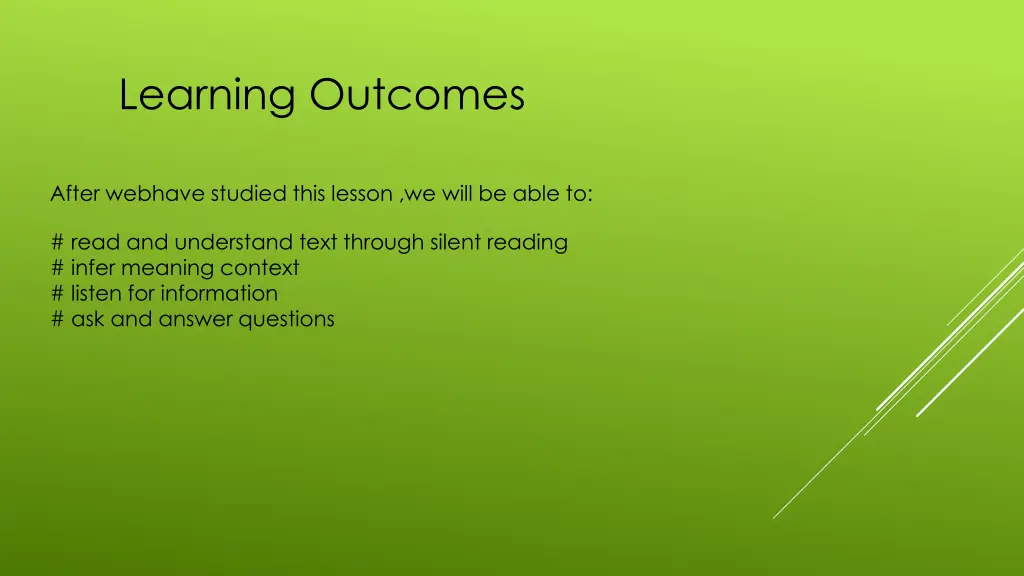 learning outcomes