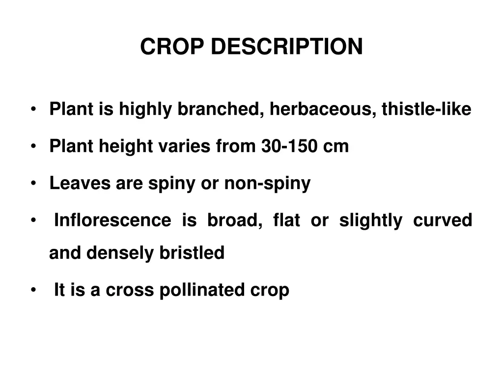 crop description