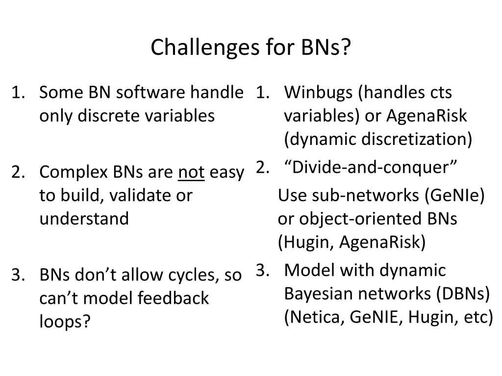 challenges for bns