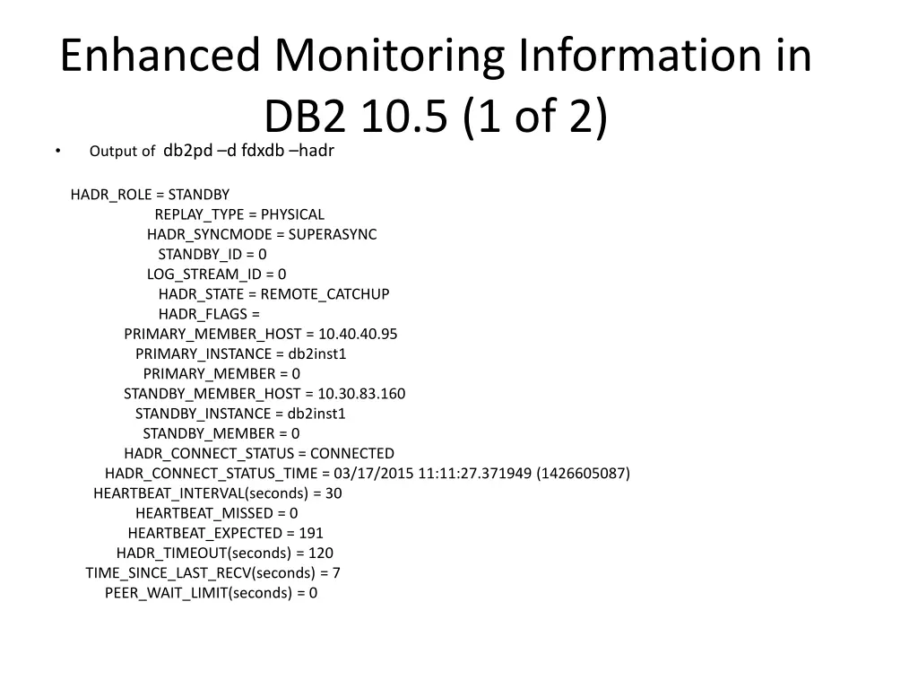 enhanced monitoring information