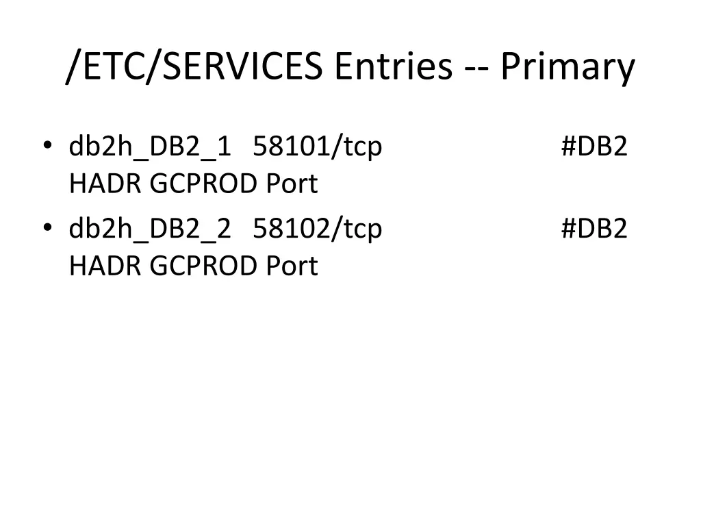 etc services entries primary