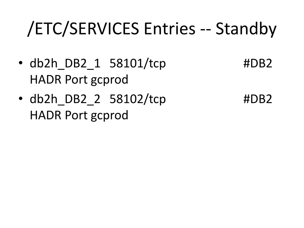 etc services entries standby